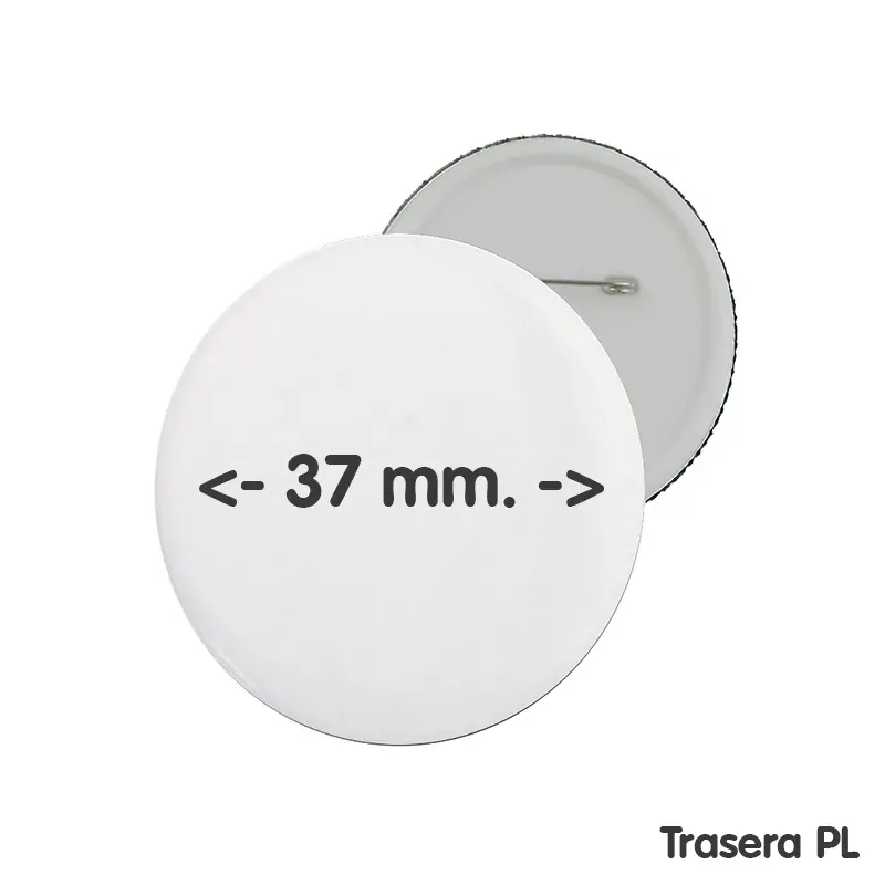 Chapas personalizadas de 37 mm. Fotos y diseño a todo color en HD. Perfectas para eventos, equipos y asociaciones.