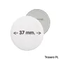 Chapas personalizadas de 37 mm. Fotos y diseño a todo color en HD. Perfectas para eventos, equipos y asociaciones.