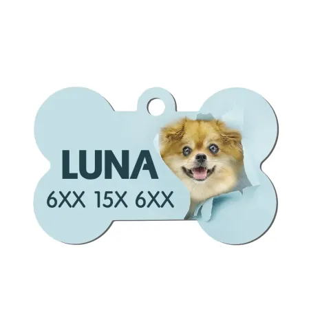 Chapa / Placa perro - 1 Cara - Hueso