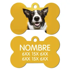 Chapa / Placa perro - 2 Caras (XL) - Hueso