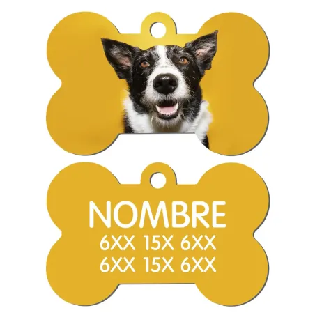 Chapa / Placa perro - 2 Caras (XL) - Hueso