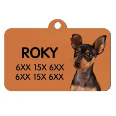 Chapa / Placa perro - 2 Caras - Rectangular