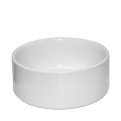 Comedero de cerámica blanca personalizado para mascotas con impresión a todo color. añade nombre, foto, dibujo o logotipo