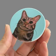 Imán cerámico cuadrado de 7,5 cm con acabado brillante y personalización a todo color con fotos, diseños, etc