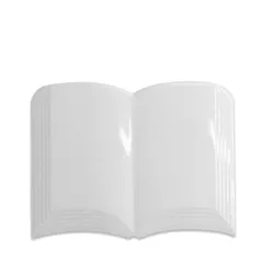 Imán cerámico con forma de libro de 6x8 cm con acabado brillante y personalización a todo color con fotos, diseños, etc