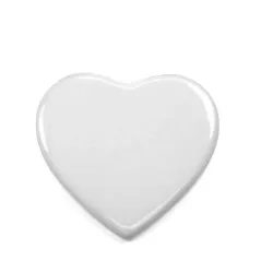 Imán cerámico con forma de corazón de 6,5 cm con acabado brillante y personalización a todo color con fotos, diseños, etc