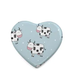 Imán cerámico con forma de corazón de 6,5 cm con acabado brillante y personalización a todo color con fotos, diseños, etc