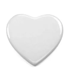 Imán cerámico con forma de corazón de 6,5 cm con acabado brillante y personalización a todo color con fotos, diseños, etc