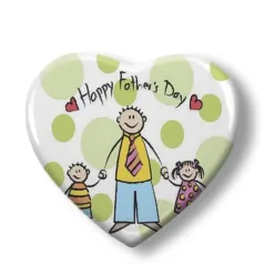 Imán cerámico con forma de corazón de 6,5 cm con acabado brillante y personalización a todo color con fotos, diseños, etc