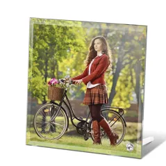 Portafotos de vidrio personalizado con fotos, diseños o frases. ideal para fotografías, diseños, placas conmemorativas o metopas