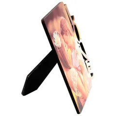 Portafotos en madera personalizable con fotos forma love, diseños, logotipos o textos a todo color en alta definición.