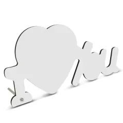 Portafotos en madera personalizable con fotos forma i love you, diseños, logotipos o textos a todo color en alta definición.