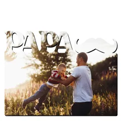 Portafotos en madera especial papá personalizable con fotos, diseños, logotipos o textos a todo color.