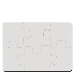 Puzzle portafotos en madera personalizable con fotos, diseños, logotipos o textos a todo color. 6 piezas