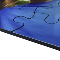 Puzzle portafotos en madera personalizable con fotos, diseños, logotipos o textos a todo color. 96 piezas