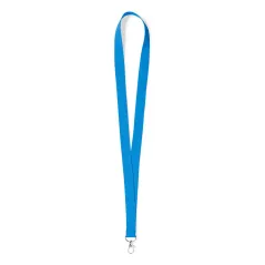 Lanyard azul claro personalizado con logos, diseños a todo color. Eventos, congresos, acreditaciones, etc Envío rápido.