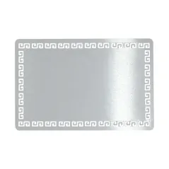 Tarjetas metálicas personalizadas en aluminio con acabado plateado brillante. alta definición para logos, fotografías y diseños