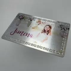 Tarjeta visita - Metálica - Aluminio - Perforado