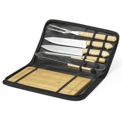 Set de Barbacoa Personalizado – 6 Accesorios de Acero y Madera