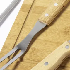 Set de Barbacoa Personalizado – 6 Accesorios de Acero y Madera