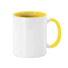 Taza amarilla personalizada con tu foto o diseño. Descuentos automáticos.