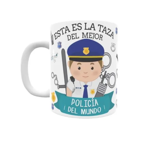 Taza personalizada con tu dedicatoria para EL mejor POLICÍA