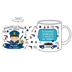 Taza personalizada con tu dedicatoria para EL mejor POLICÍA NACIONAL