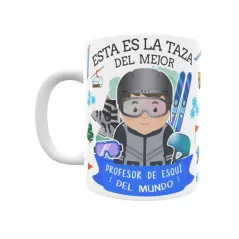 Taza personalizada con tu dedicatoria para EL mejor PROFESOR DE ESQUÍ