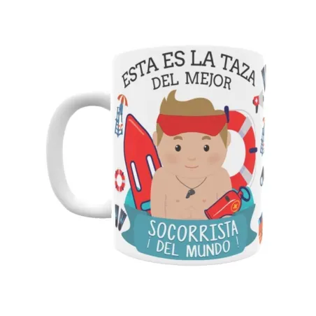 Taza personalizada con tu dedicatoria para EL mejor SOCORRISTA