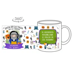 Taza personalizada con tu dedicatoria para LA mejor SOLDADORA