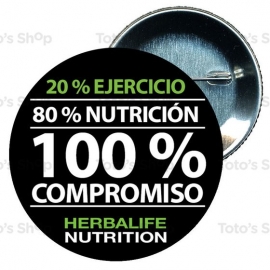 Chapa 75 mm HERBALIFE - Nutrición, ejercicio y compromiso