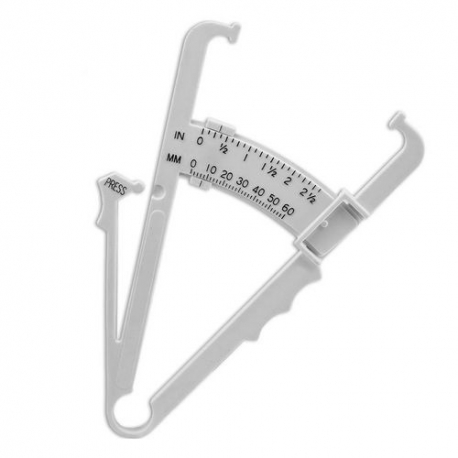 Medidor de masa corporal con mecanismo de pinzas.
