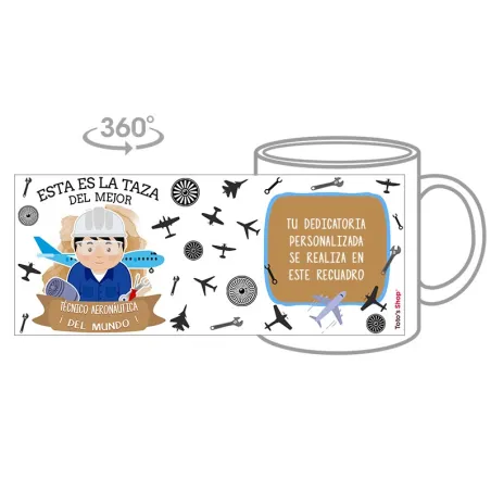 Taza Técnico Aeronáutico (Él)