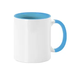 Taza azul claro personalizada con tu foto o diseño. Descuentos automáticos.