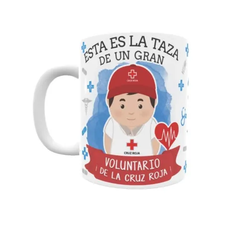 Taza personalizada con tu dedicatoria para EL mejor VOLUNTARIO DE CRUZ ROJA