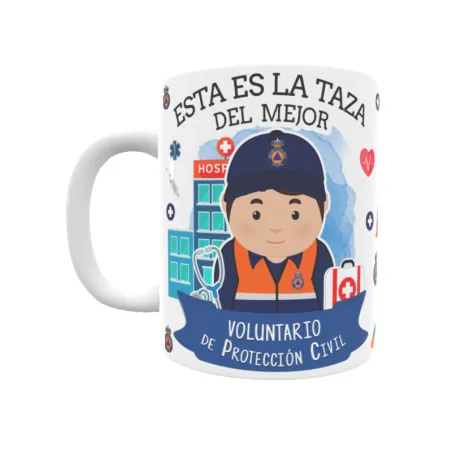 Taza personalizada con tu dedicatoria para EL mejor VOLUNTARIO PROTECCIÓN CIVIL