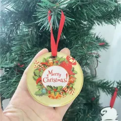 Colgante navidad forma de bola. Metacrilato. Personaliza con fotos, diseños o frases. Descuentos automáticos.