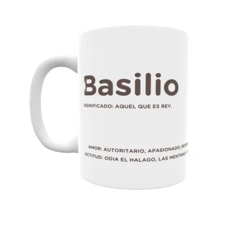 Taza - Basilio Regalo original y funcional. Taza personalizada con significado, actitud y amor.