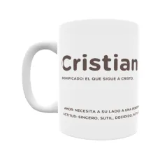 Taza - Cristian Regalo original y funcional. Taza personalizada con significado, actitud y amor.