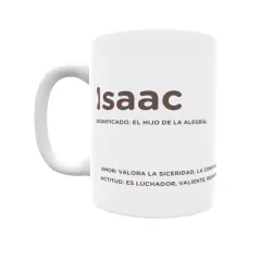 Taza - Isaac Regalo original y funcional. Taza personalizada con significado, actitud y amor.