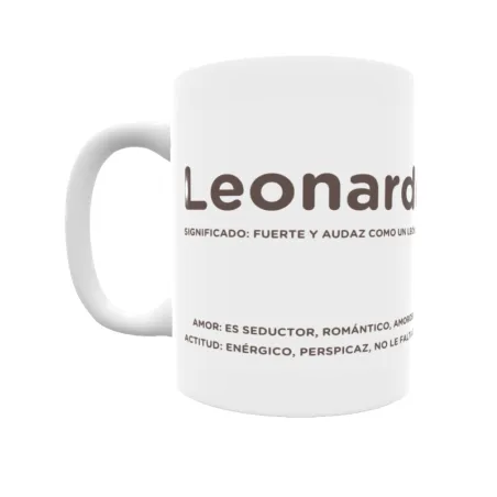 Taza - Leonardo Regalo original y funcional. Taza personalizada con significado, actitud y amor.