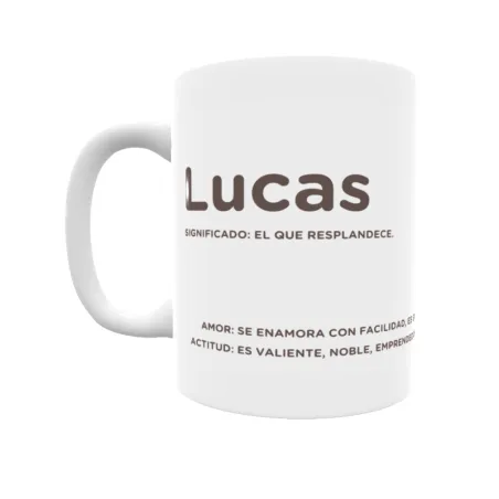 Taza - Lucas Regalo original y funcional. Taza personalizada con significado, actitud y amor.