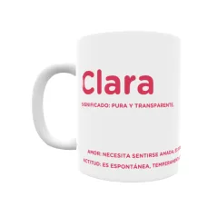 Taza - Clara Regalo original y funcional. Taza personalizada con significado, actitud y amor.