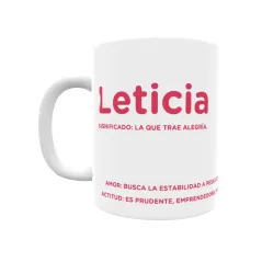 Taza - Leticia Regalo original y funcional. Taza personalizada con significado, actitud y amor.