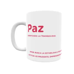 Taza - Paz Regalo original y funcional. Taza personalizada con significado, actitud y amor.