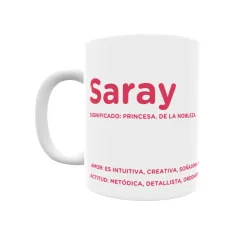 Taza - Saray Regalo original y funcional. Taza personalizada con significado, actitud y amor.