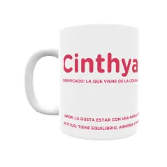 Taza - Cinthya Regalo original y funcional. Taza personalizada con significado, actitud y amor.