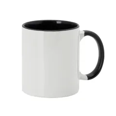 Taza cerámica negra personalizada con tu foto o diseño. Descuentos automáticos.