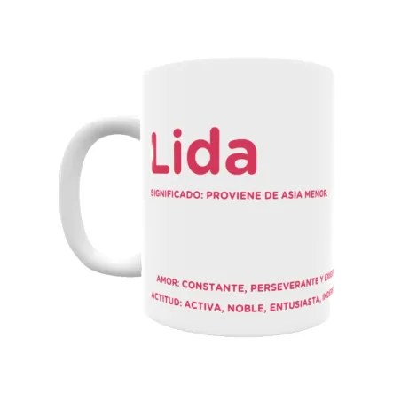 Taza - Lida Regalo original y funcional. Taza personalizada con significado, actitud y amor.