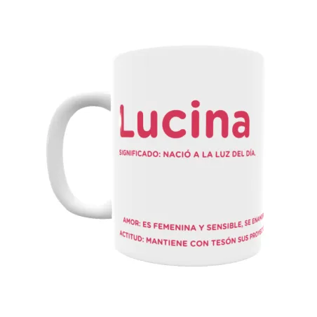 Taza - Lucina Regalo original y funcional. Taza personalizada con significado, actitud y amor.